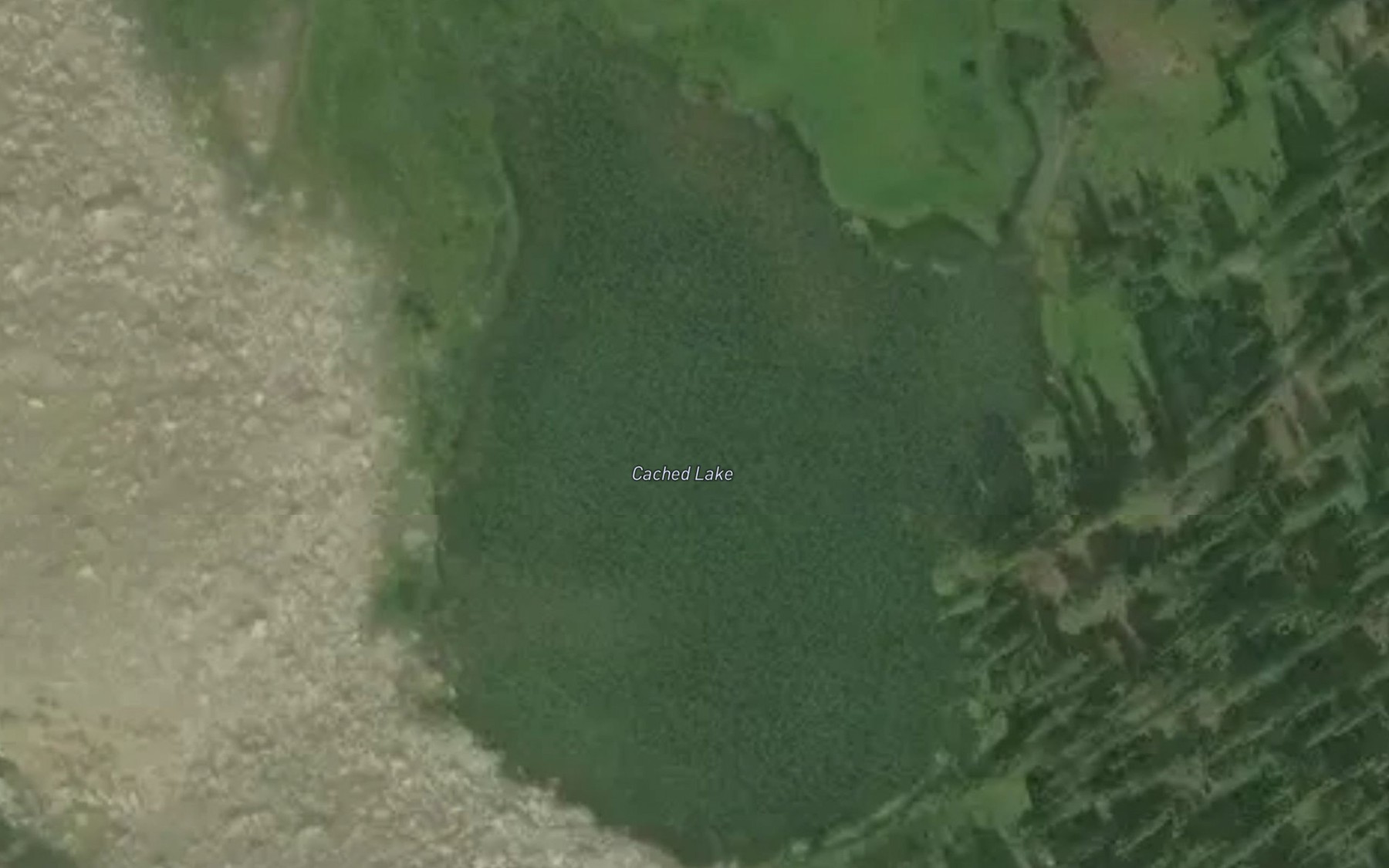 Satellite map of the Cached Lake