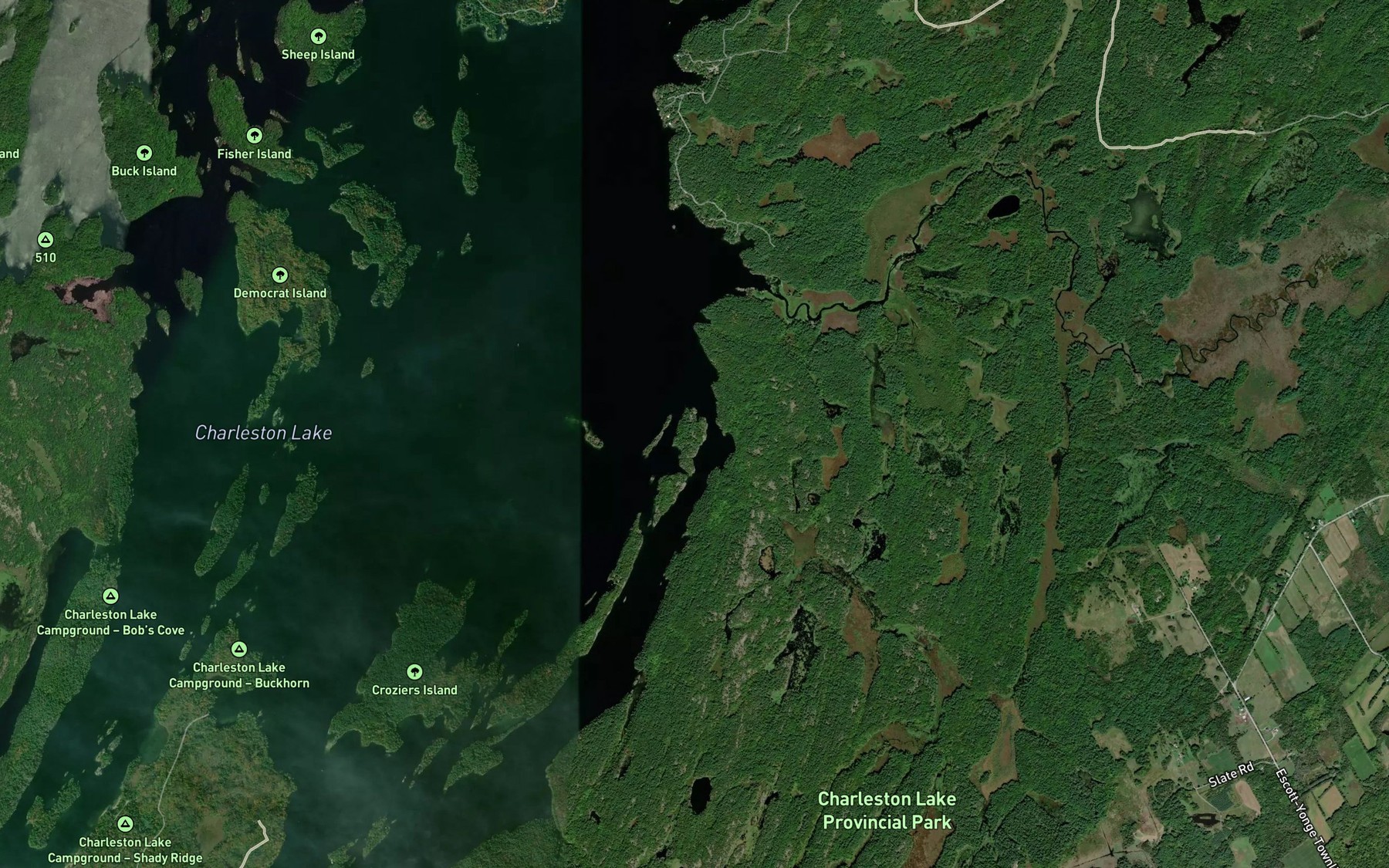 Satellite map of the Leeders Creek