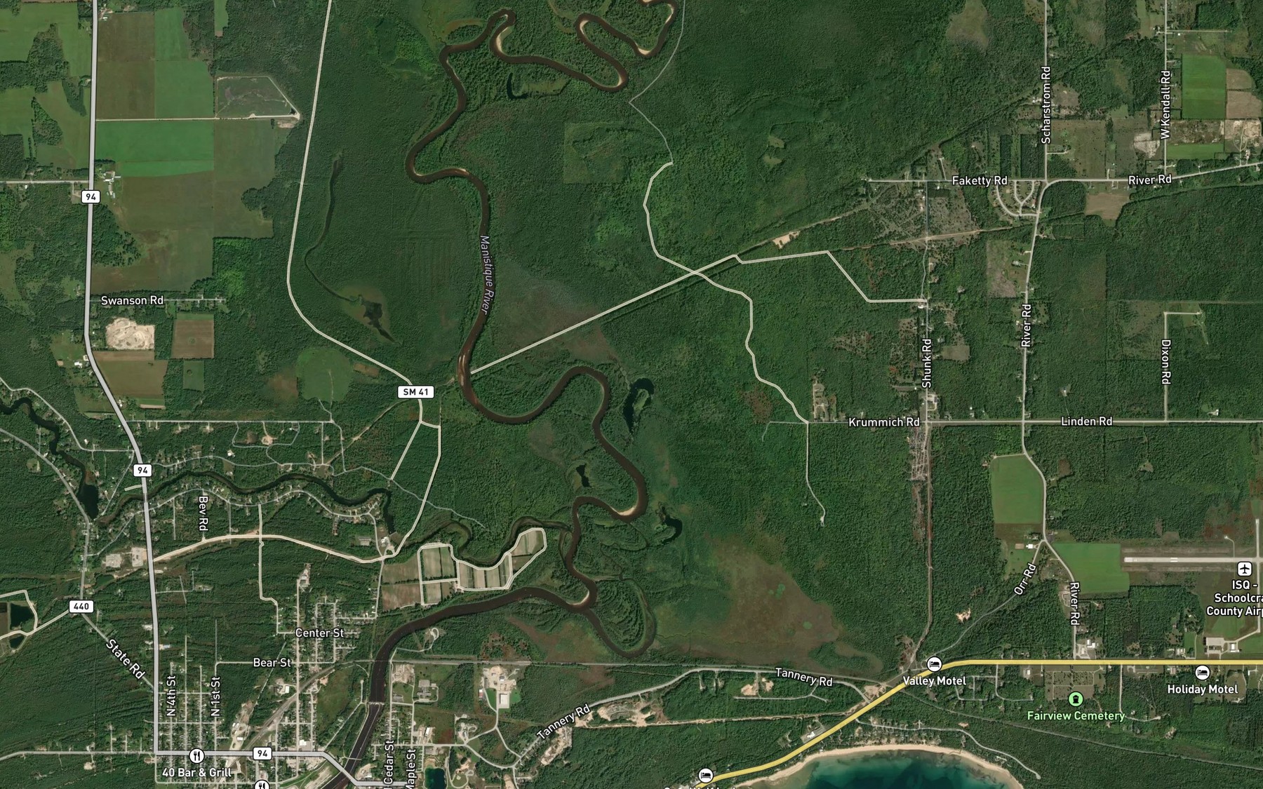 Satellite map of the Island Slough