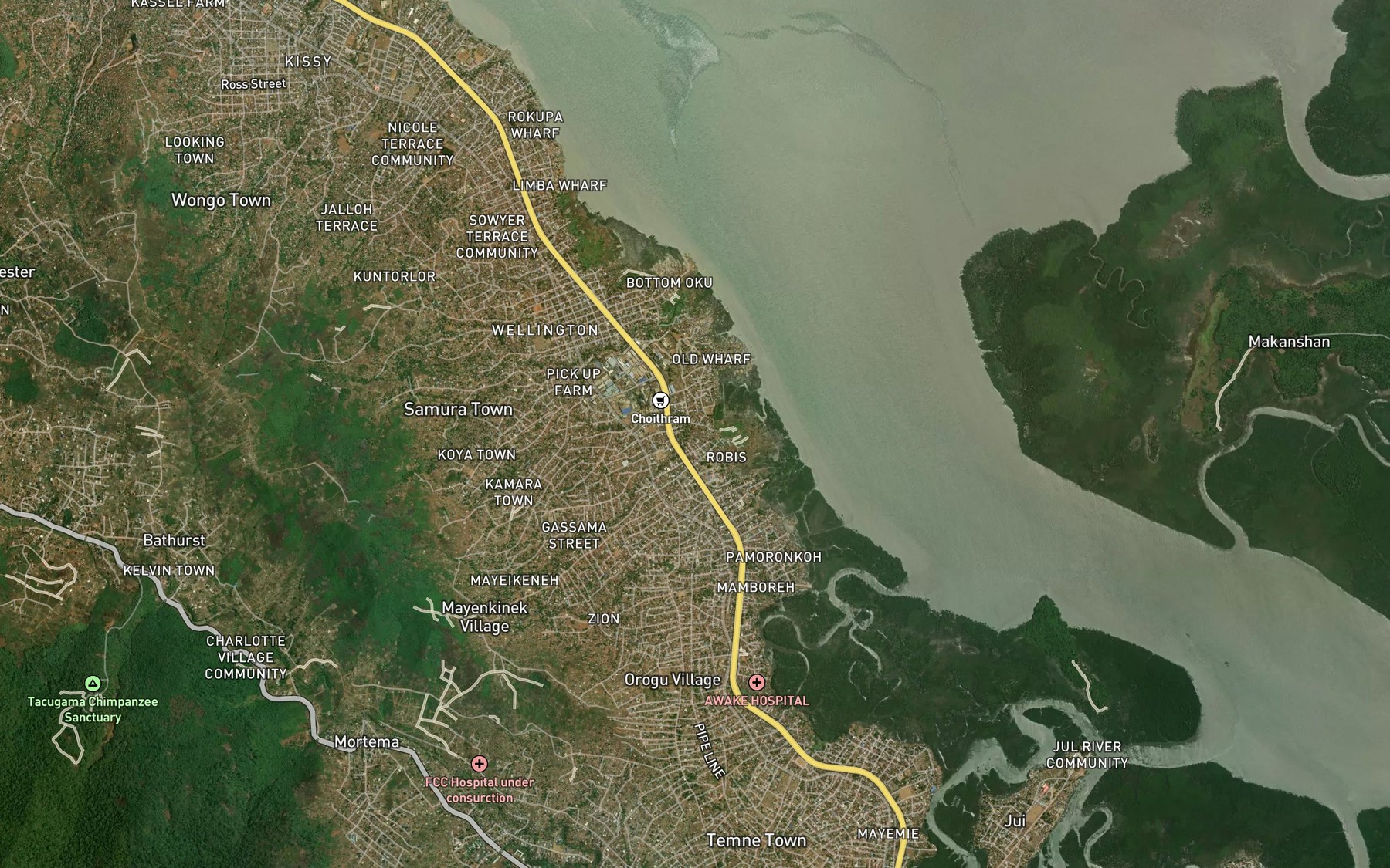 Satellite map of the Calaba Water