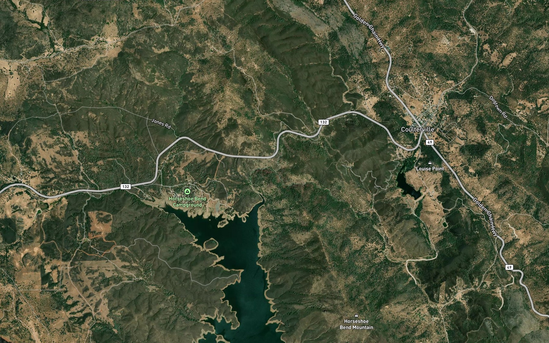 Satellite map of the Blacks Creek