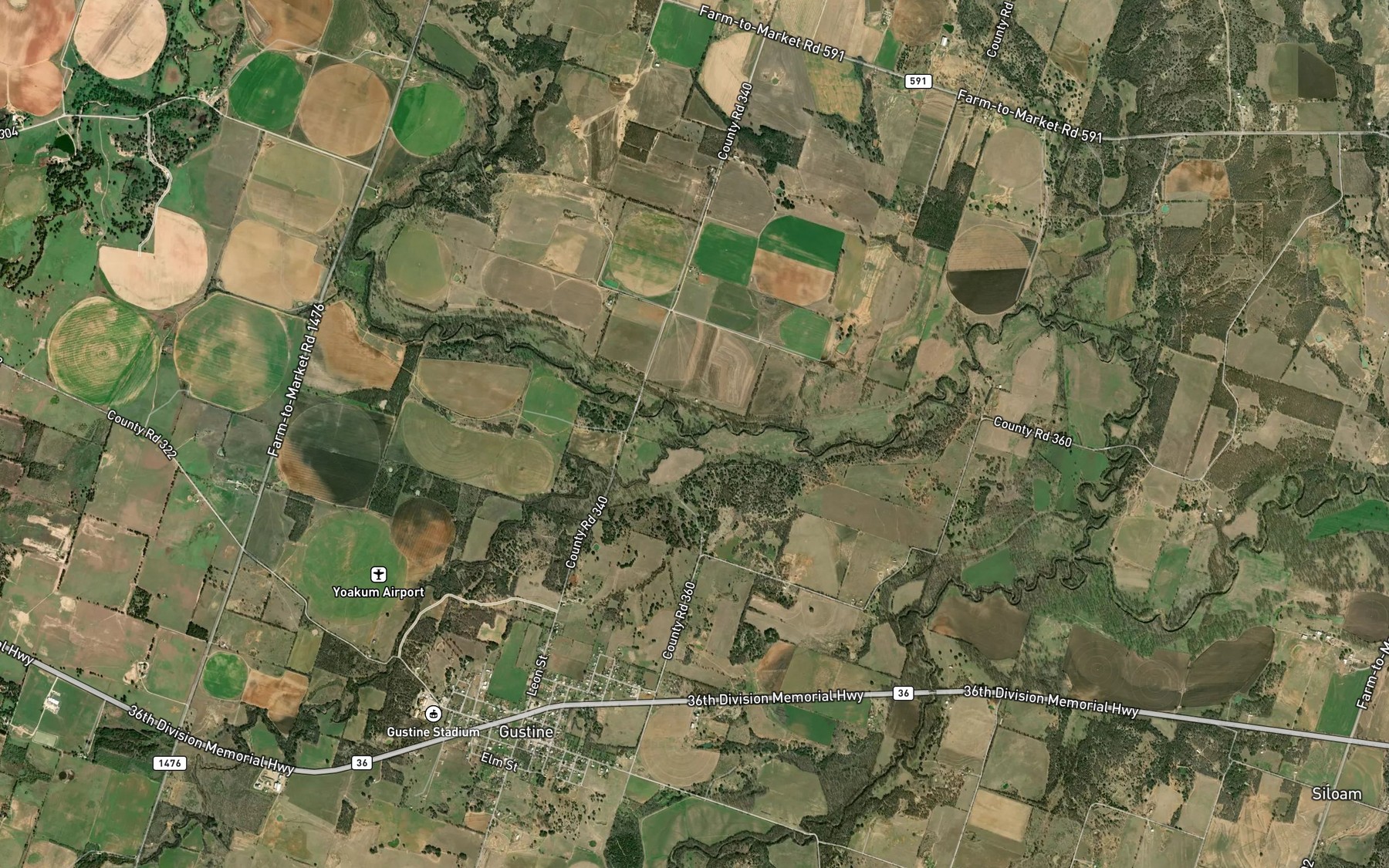 Satellite map of the Holmsley Creek
