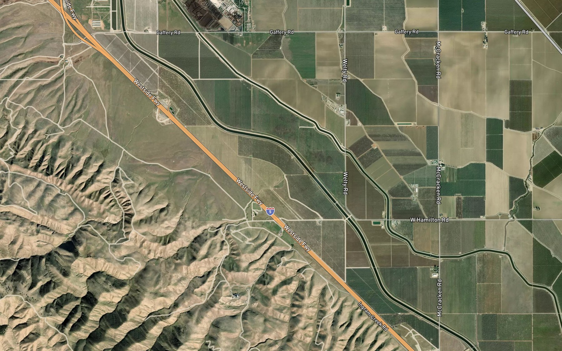 Satellite map of the Martin Creek