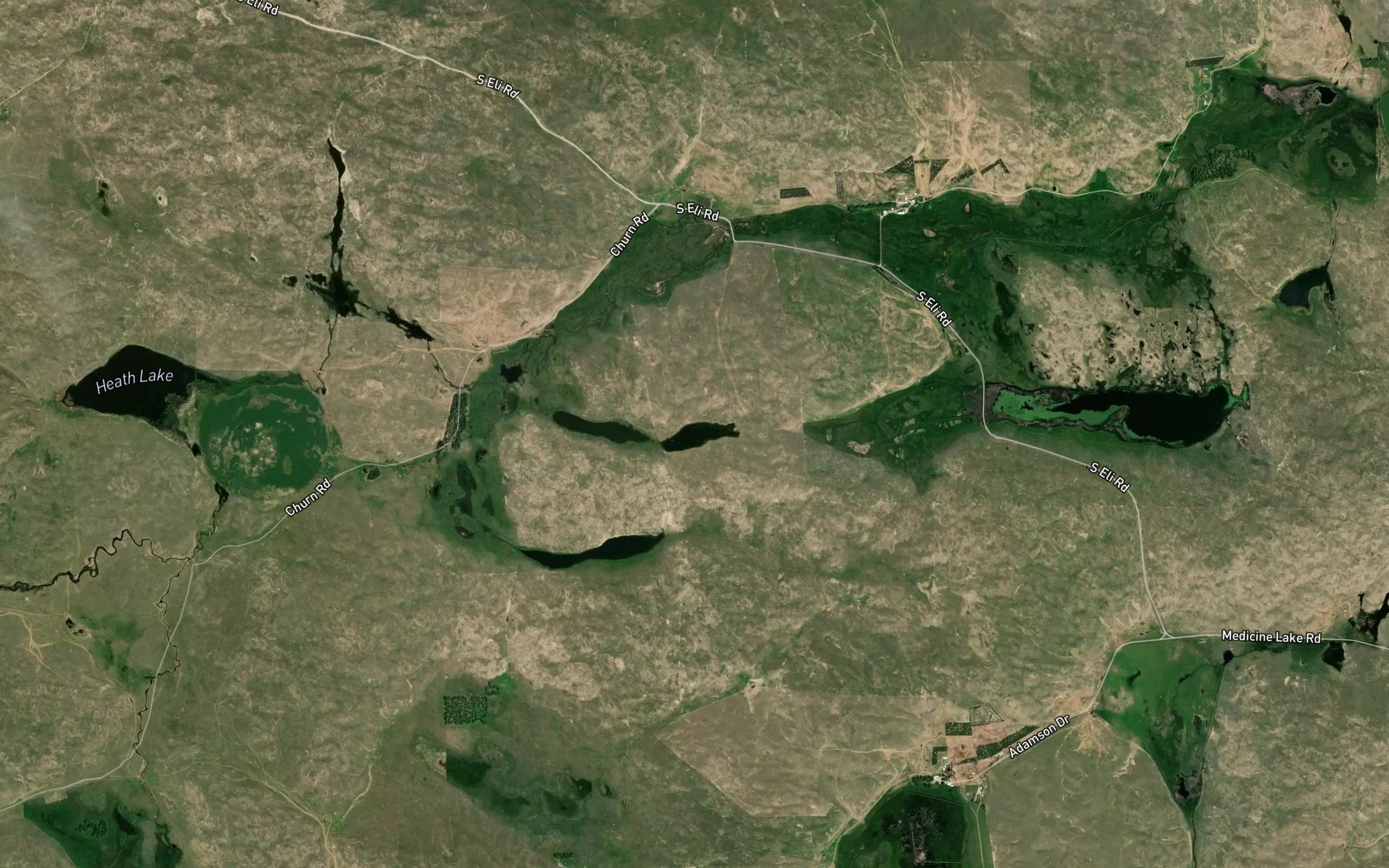Satellite map of the Weed Lake