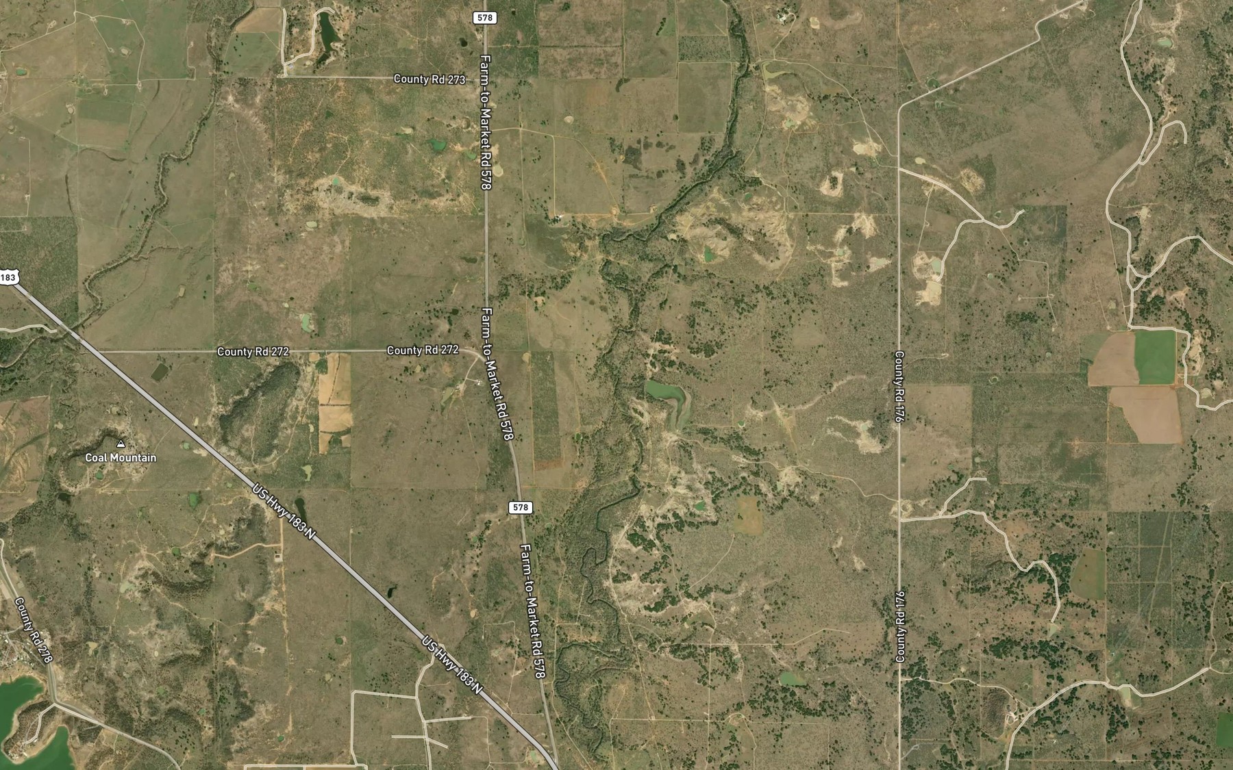 Satellite map of the Horse Branch