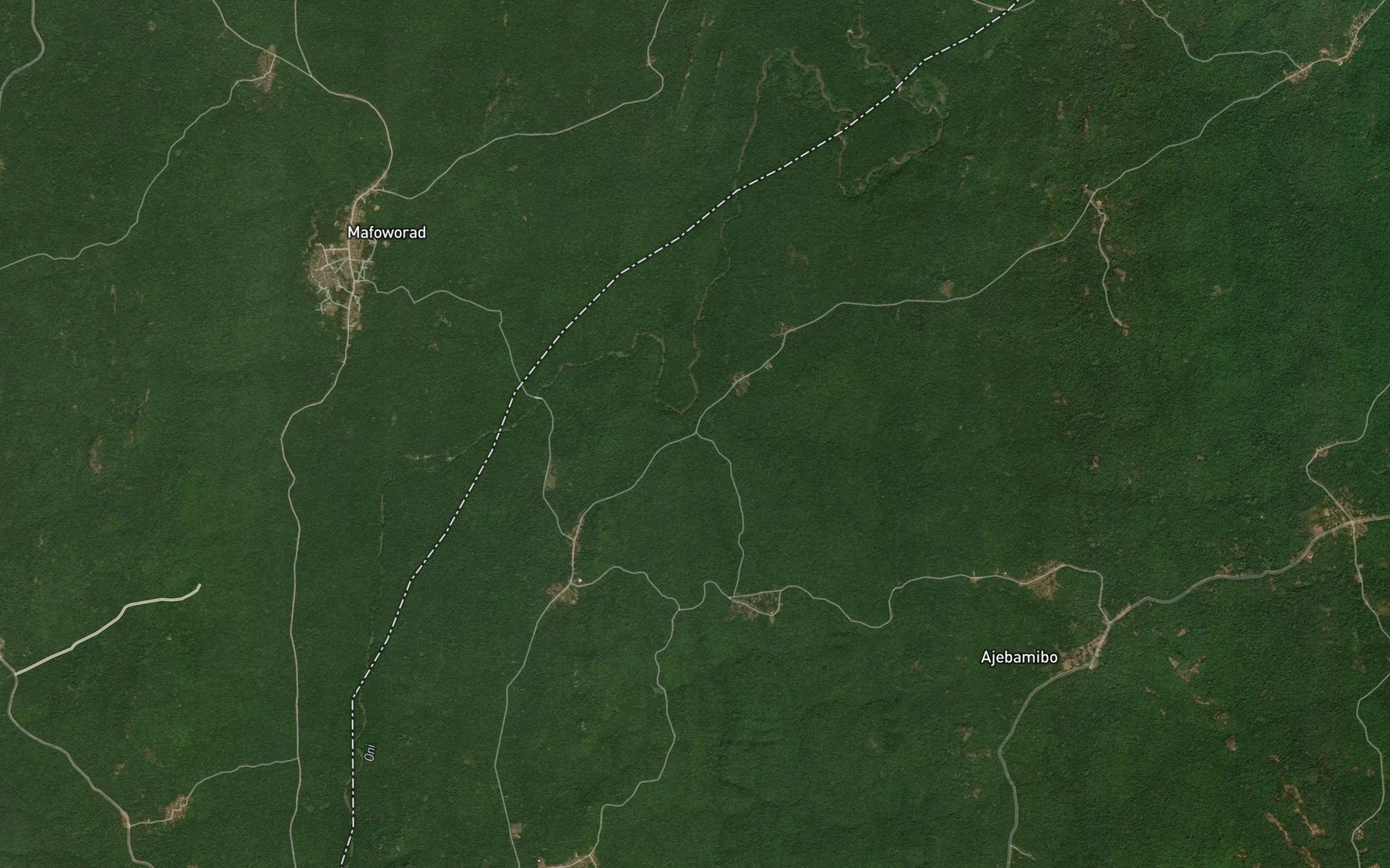 Satellite map of the River Irore