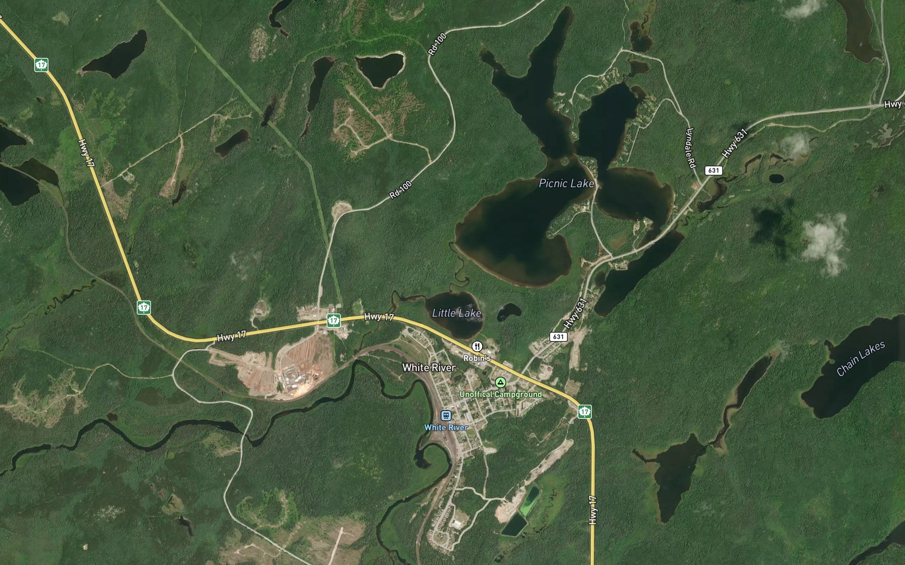 Satellite map of the Second Creek