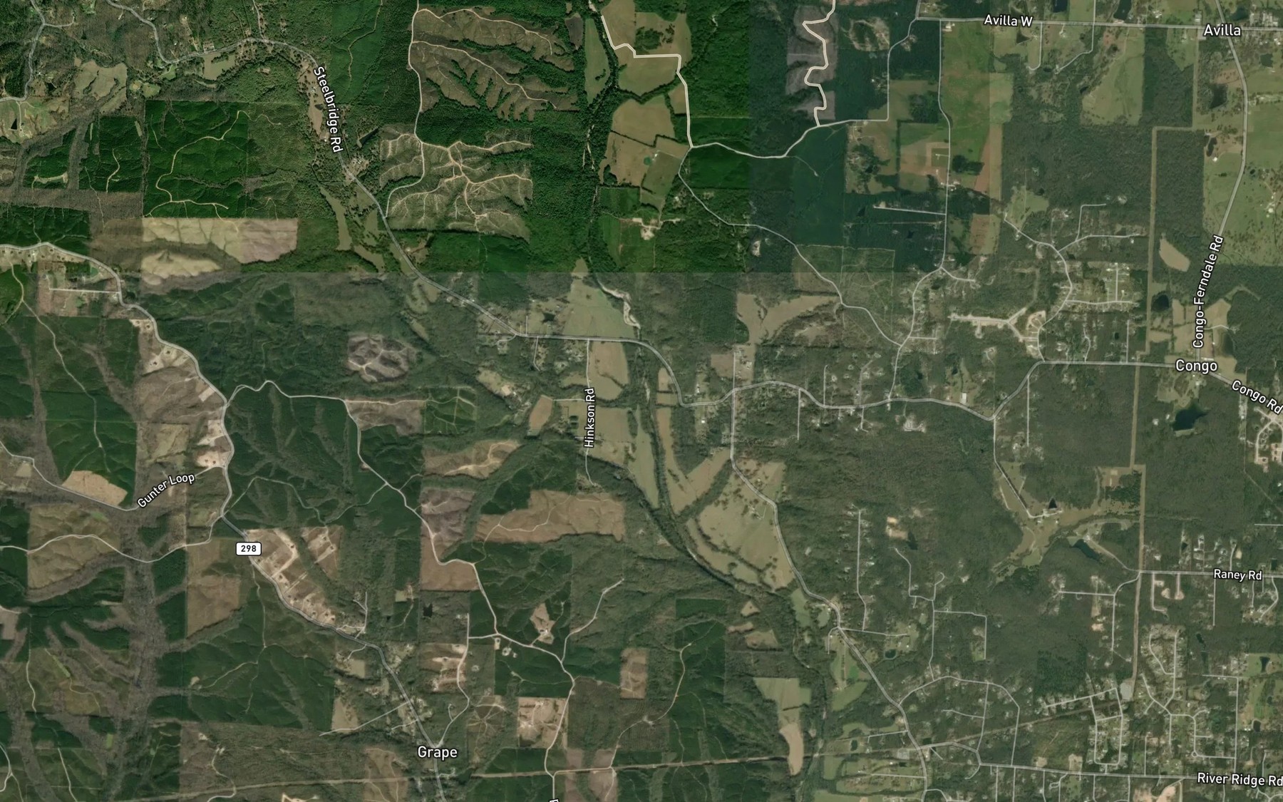 Satellite map of the Boot Creek
