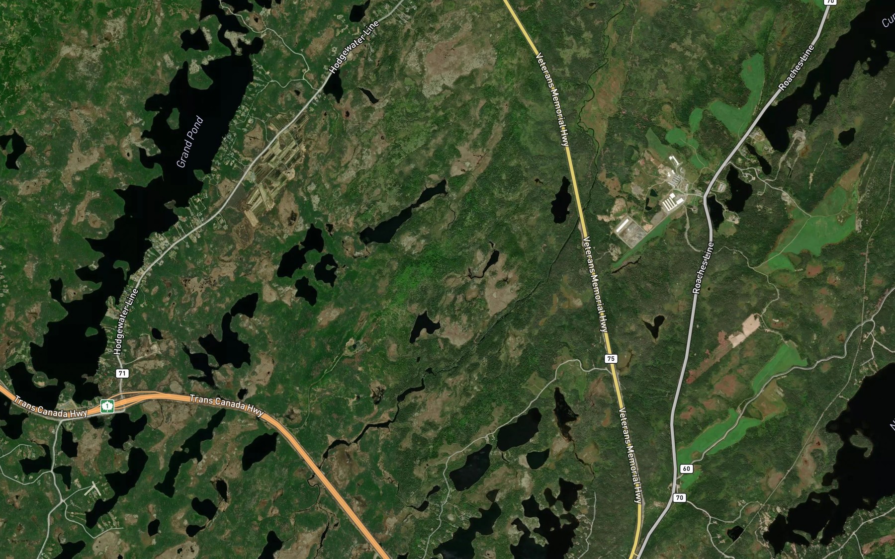 Satellite map of the Sopers Pond