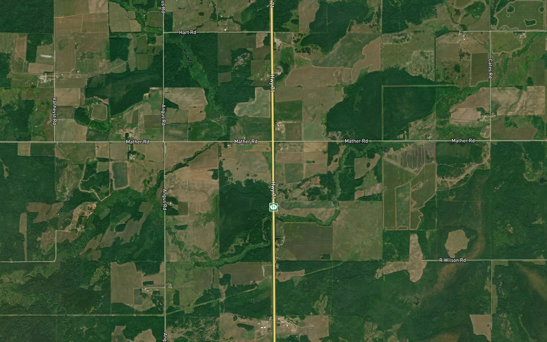 Satellite map of the Mather II Creek