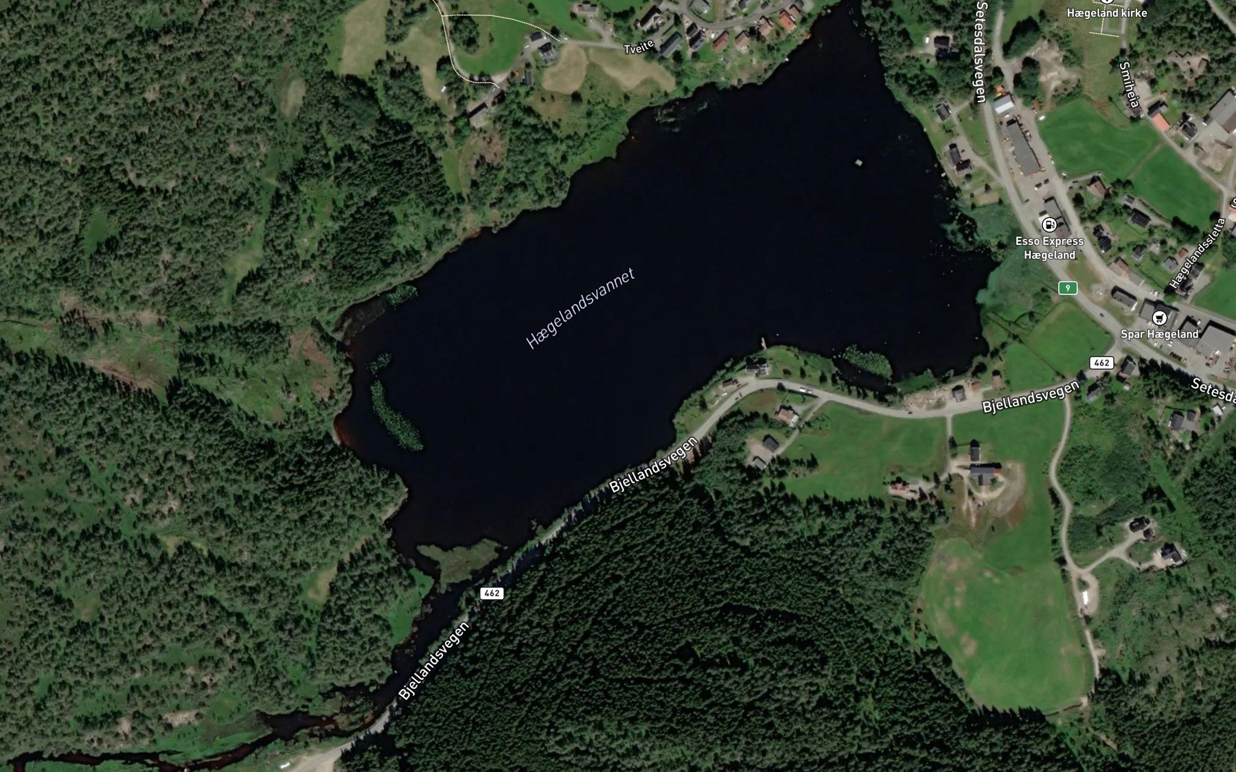 Satellite map of the Haegelandsvannet