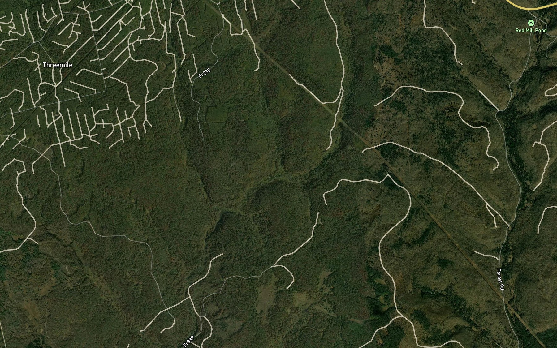 Satellite map of the Pigeon Run