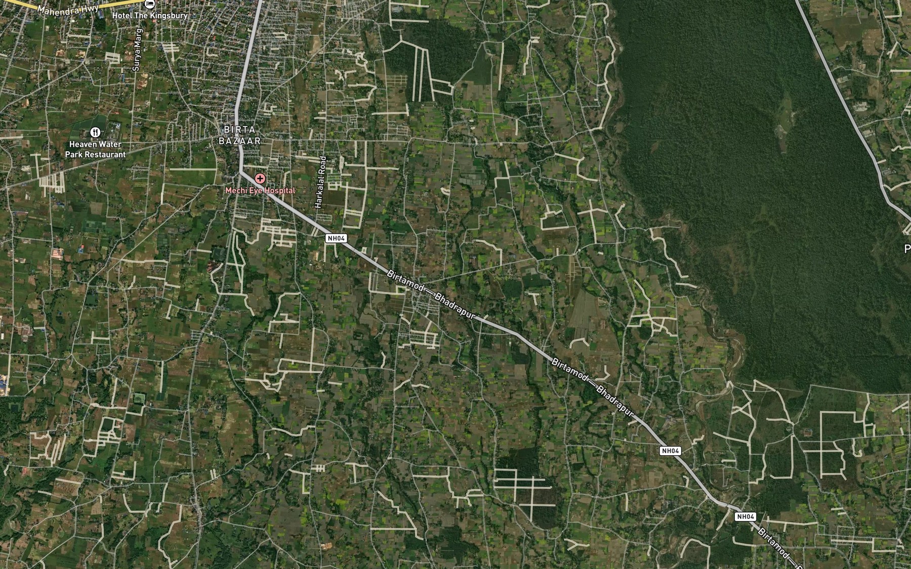 Satellite map of the Rekha Khola