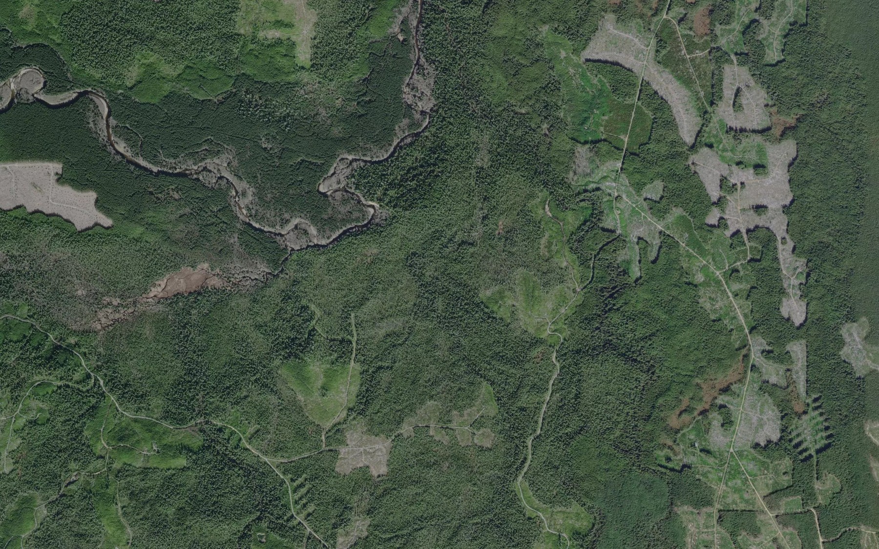 Satellite map of the Hoodoo Creek
