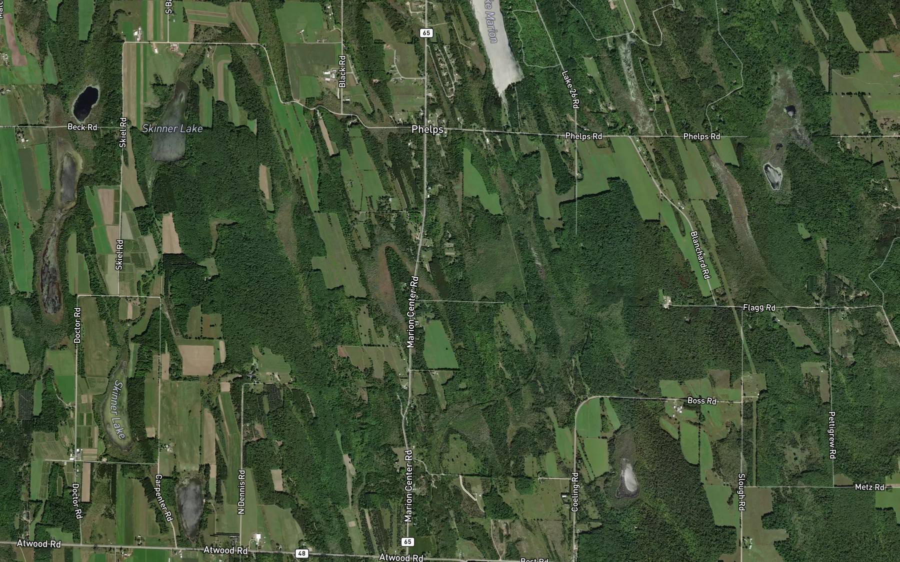 Satellite map of the Mason Creek