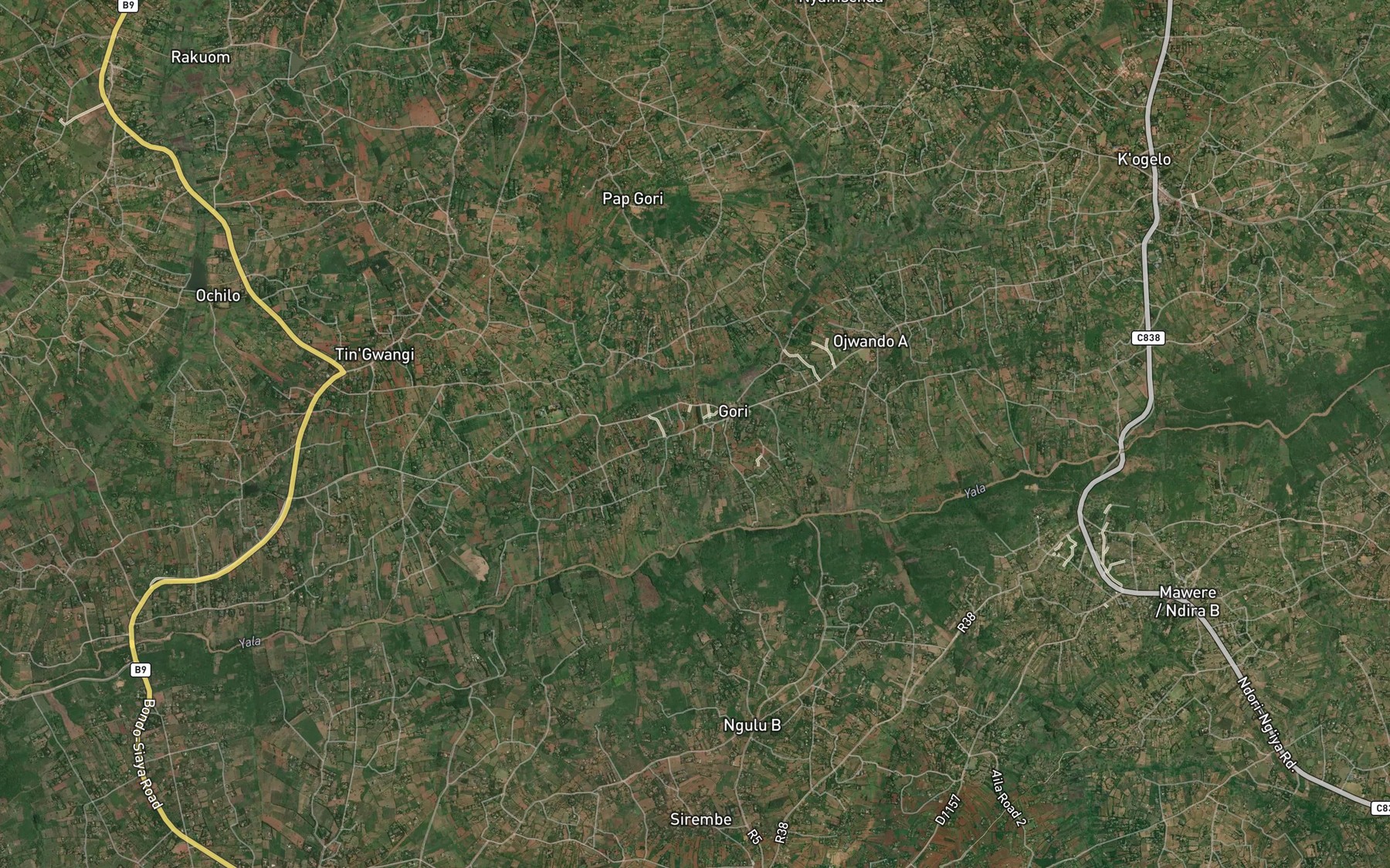 Satellite map of the Ndira