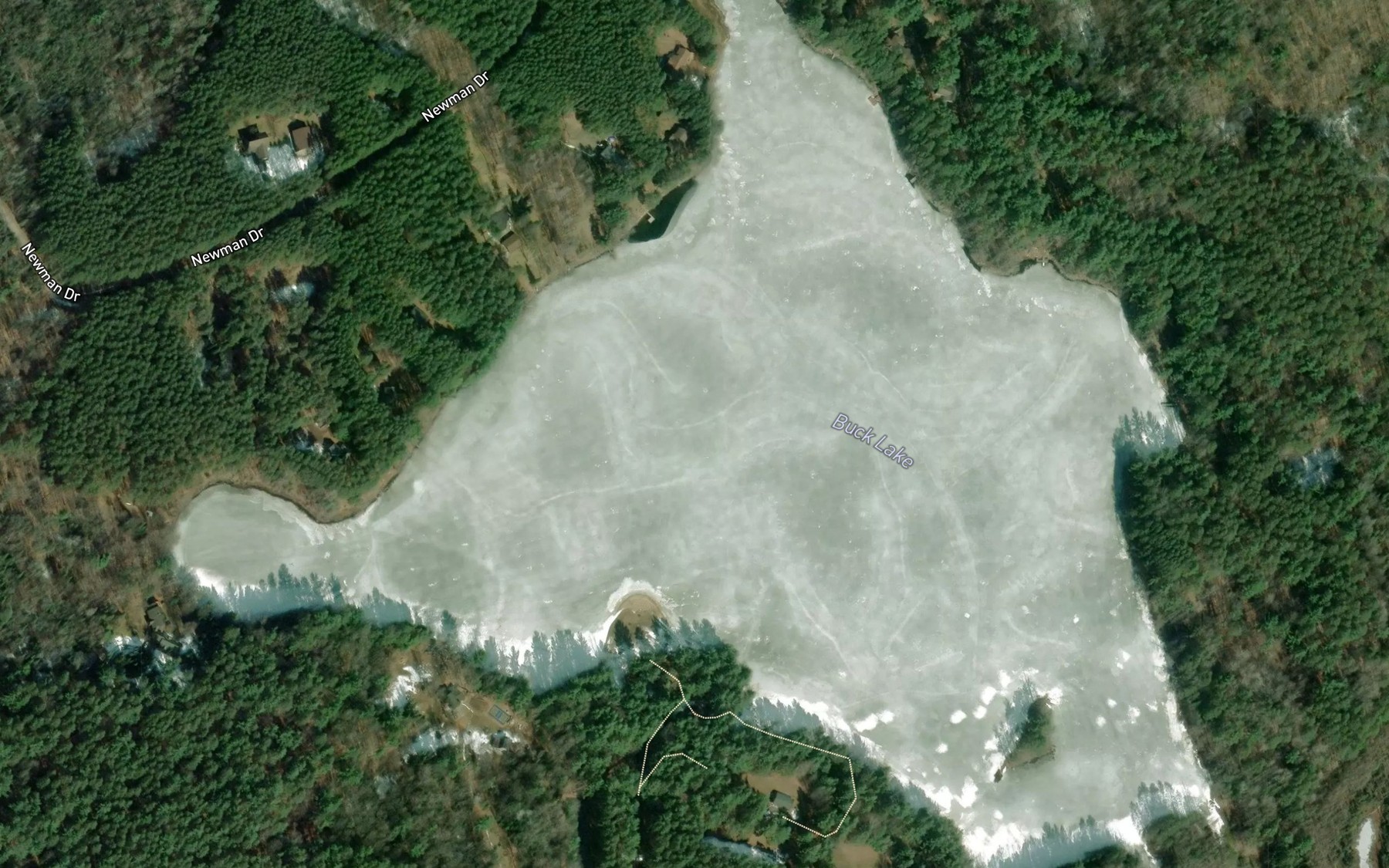 Satellite map of the Buck Lake