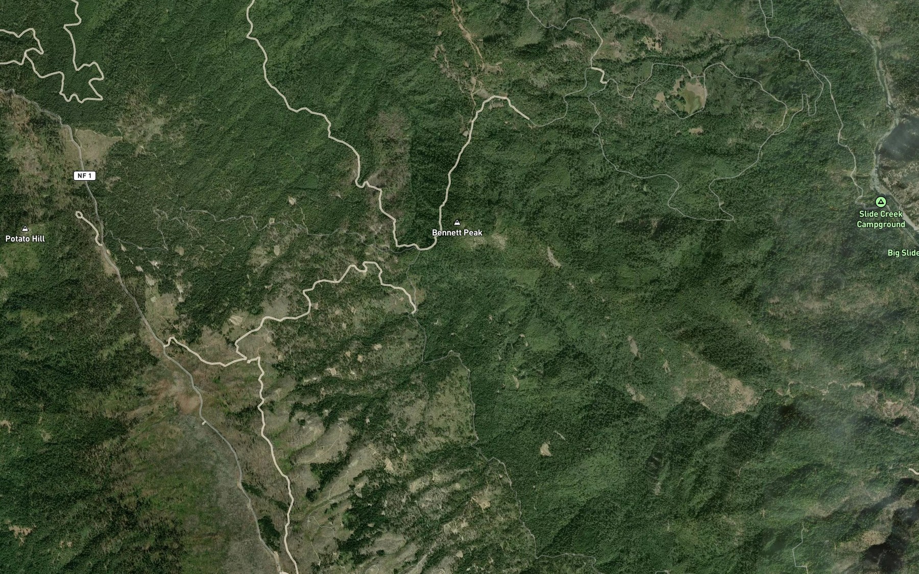 Satellite map of the Big Creek