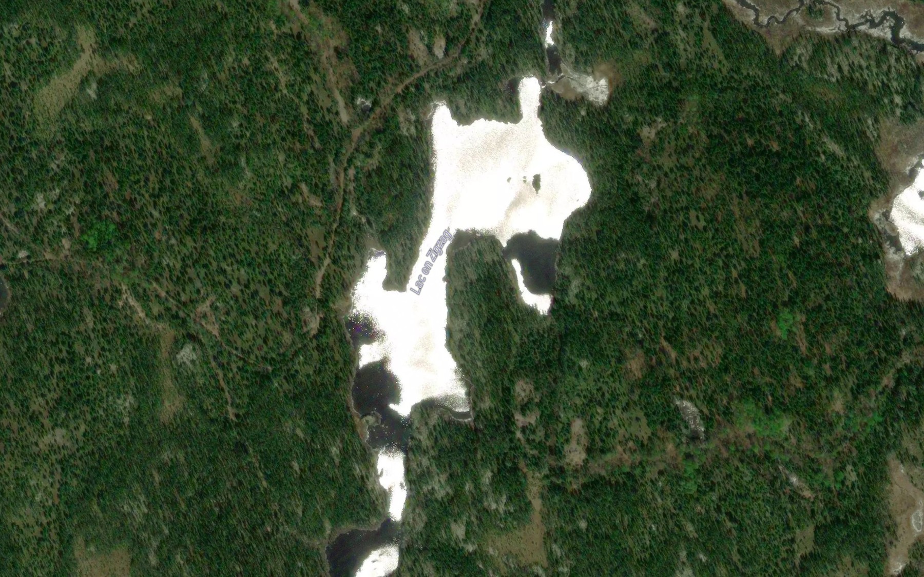 Satellite map of the Lac en Zigzag
