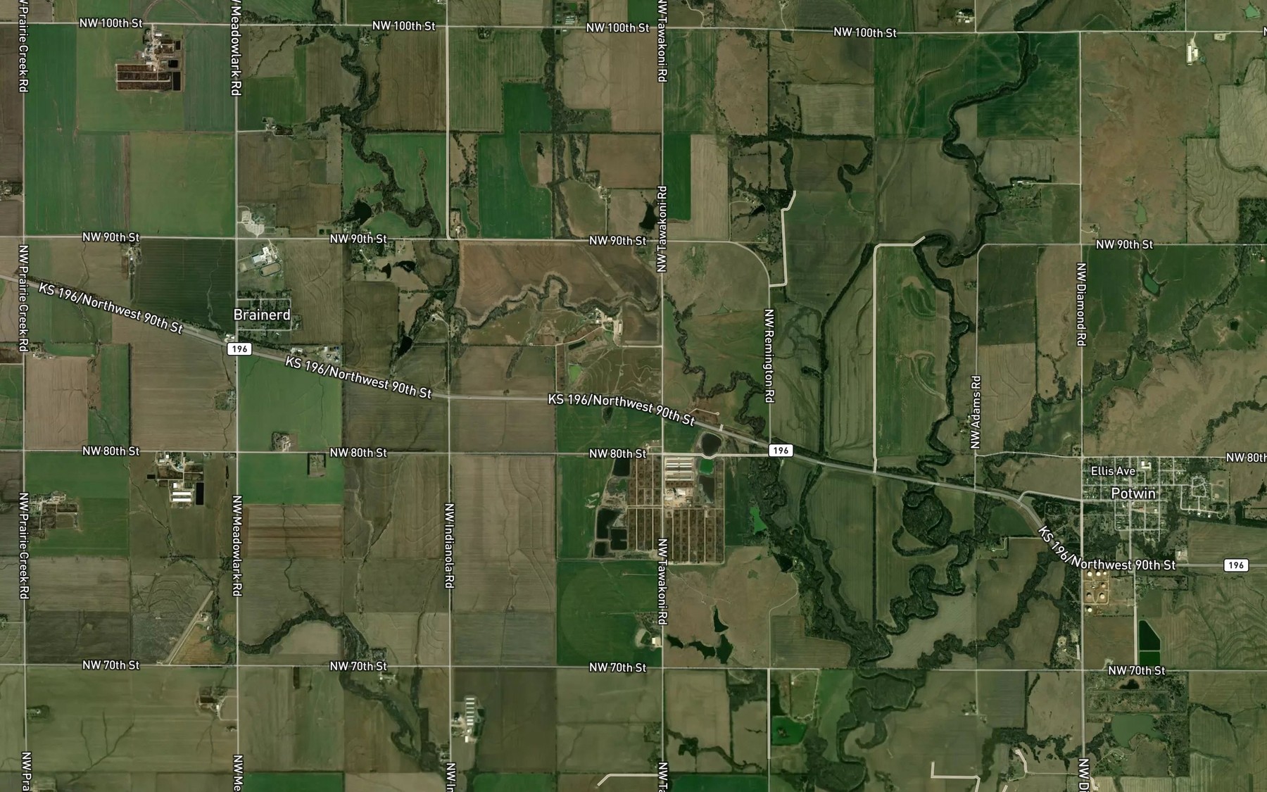Satellite map of the Swenson Creek