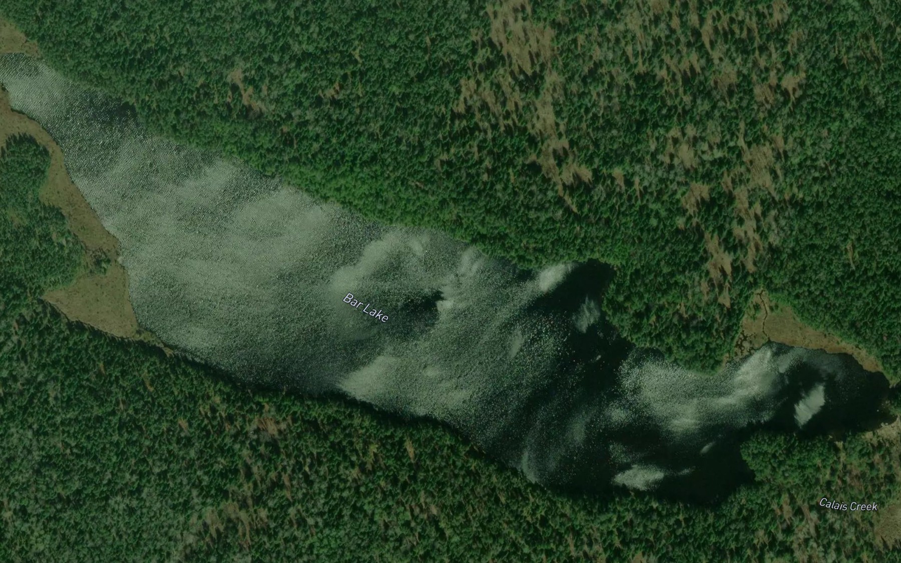 Satellite map of the Bar Lake