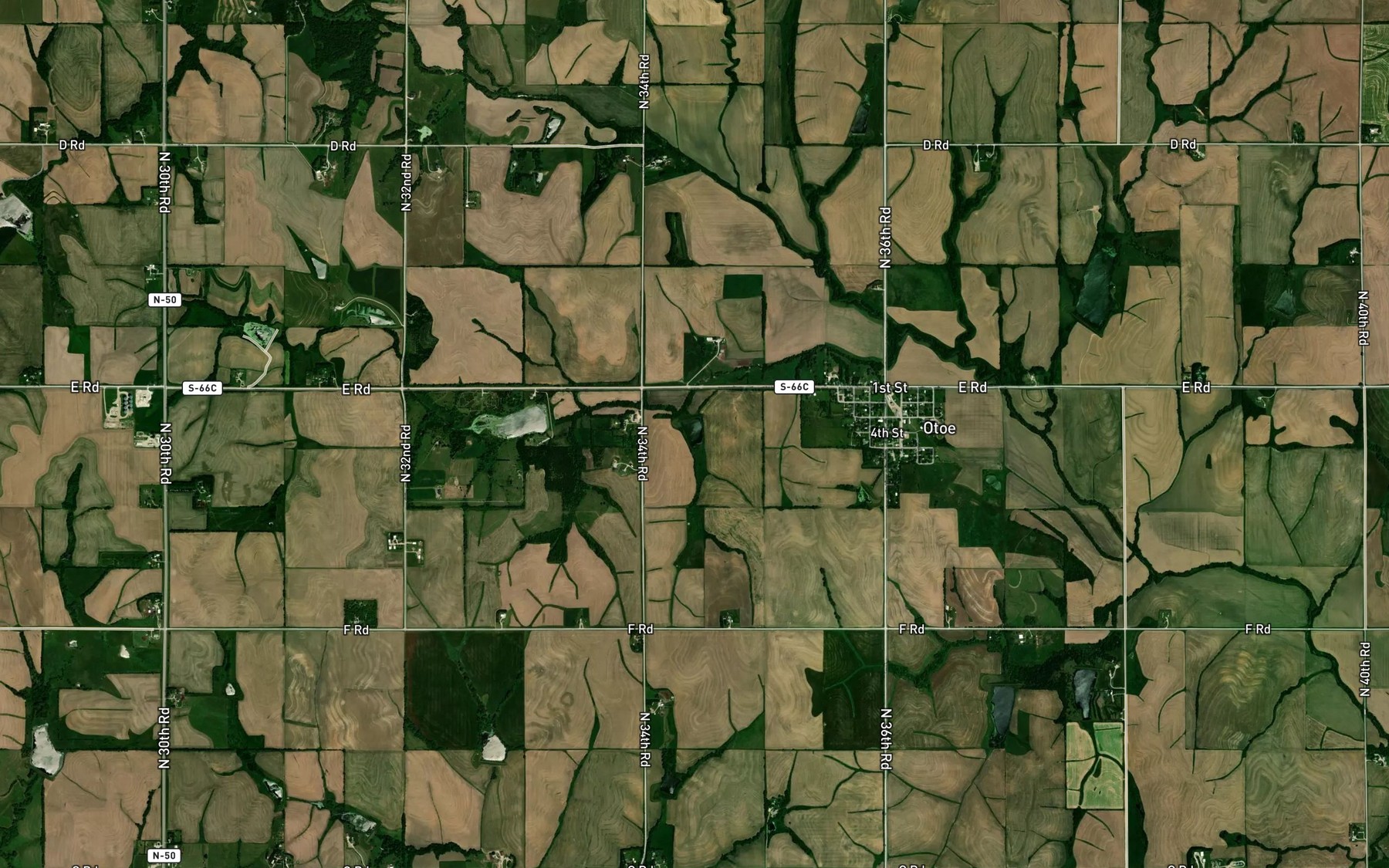 Satellite map of the Wilson Creek Reservoir 9-1