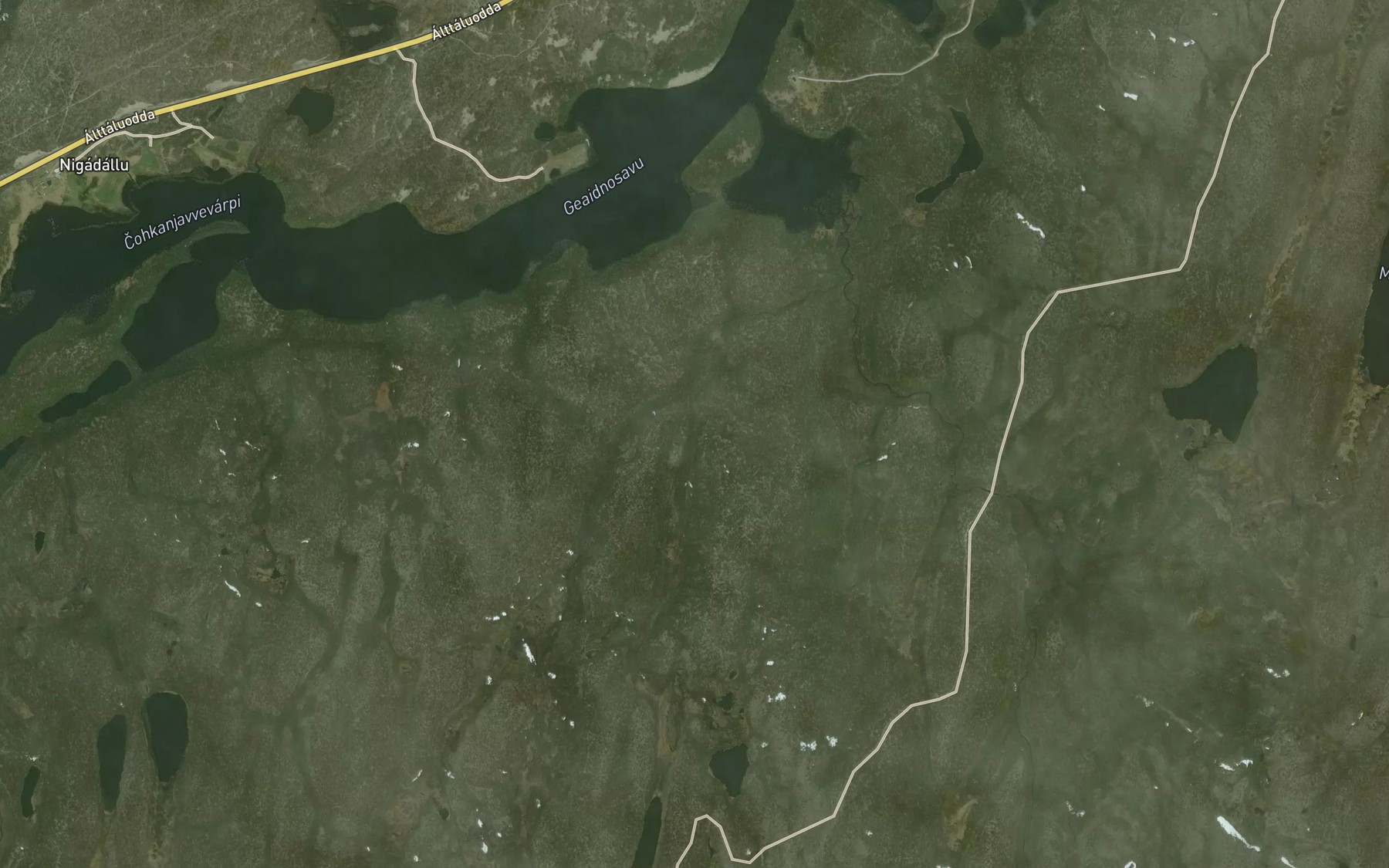 Satellite map of the Buollanjohka