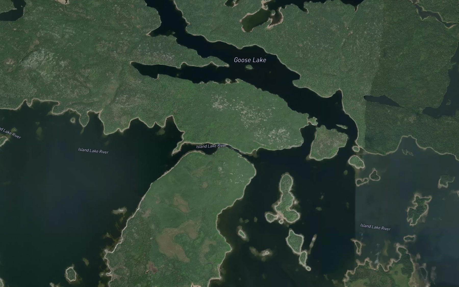 Satellite map of the White Deer Rapids