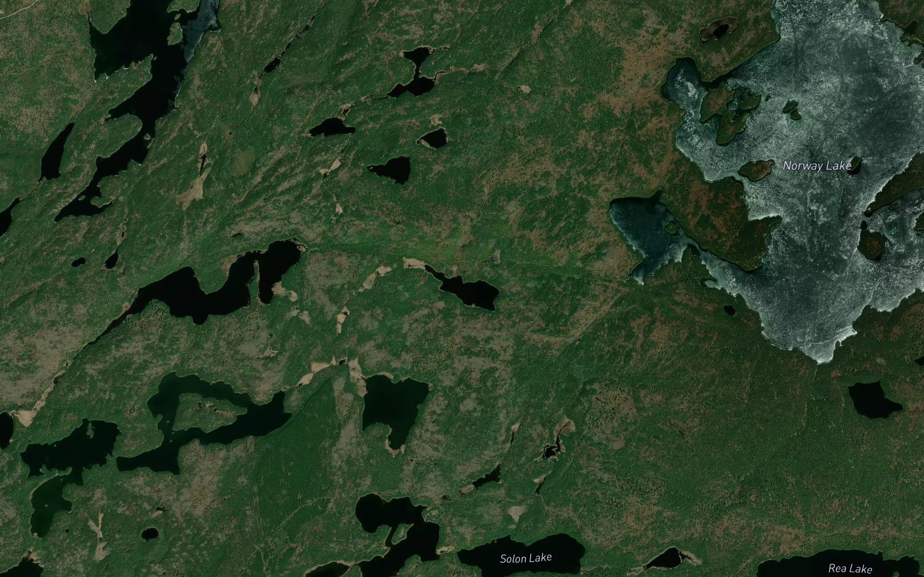 Satellite map of the Crosscut Lake