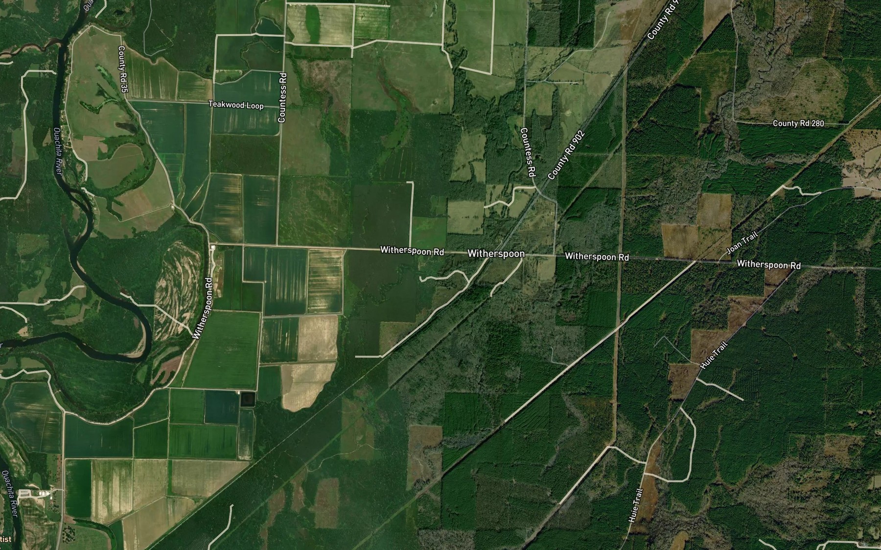 Satellite map of the White Oak Creek