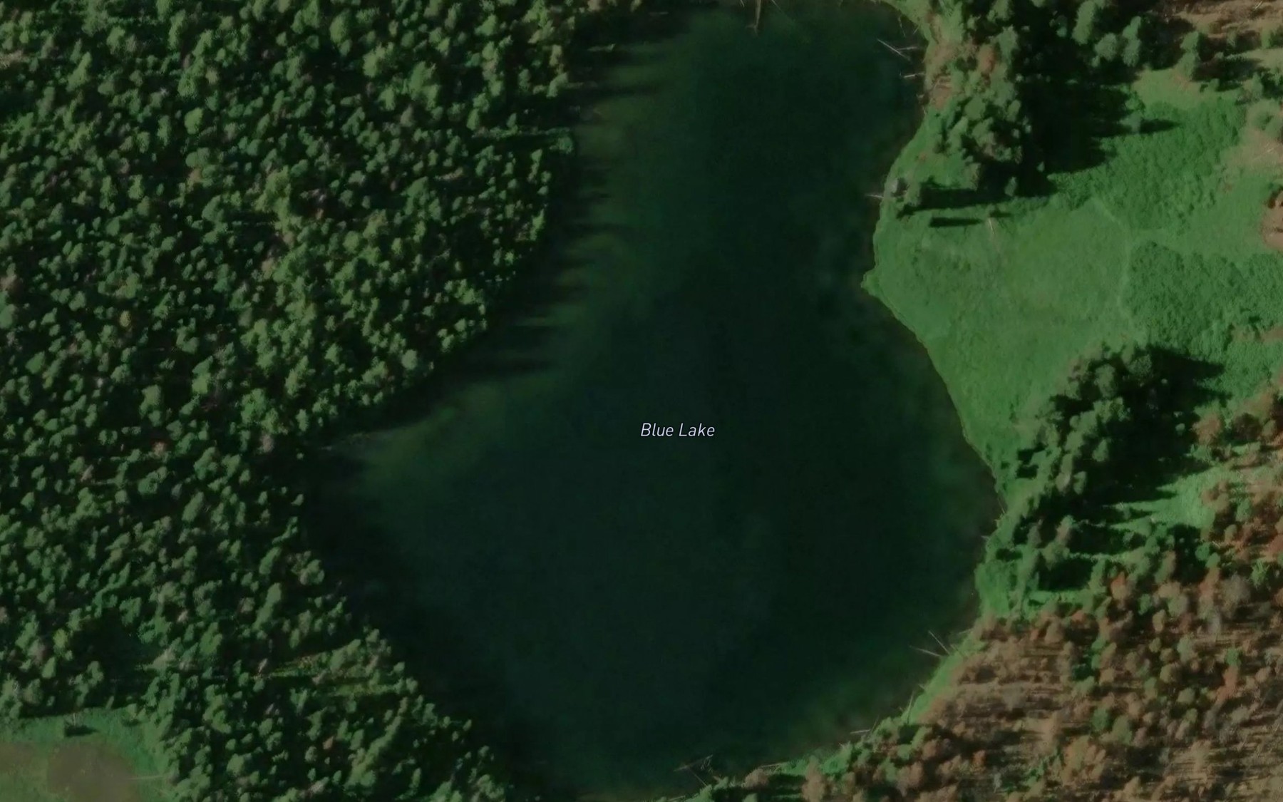 Satellite map of the Blue Lake