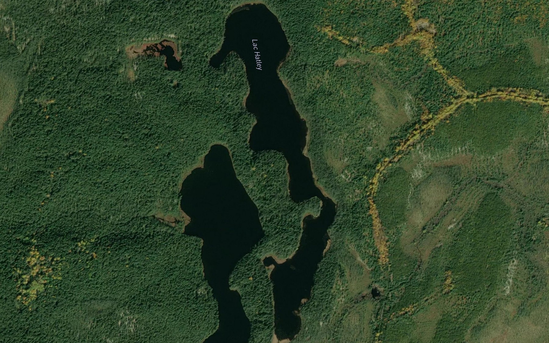 Satellite map of the Lac Hatley