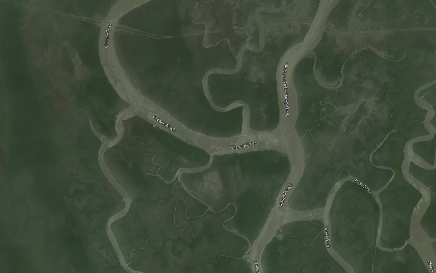 Satellite map of the Erwin Creek