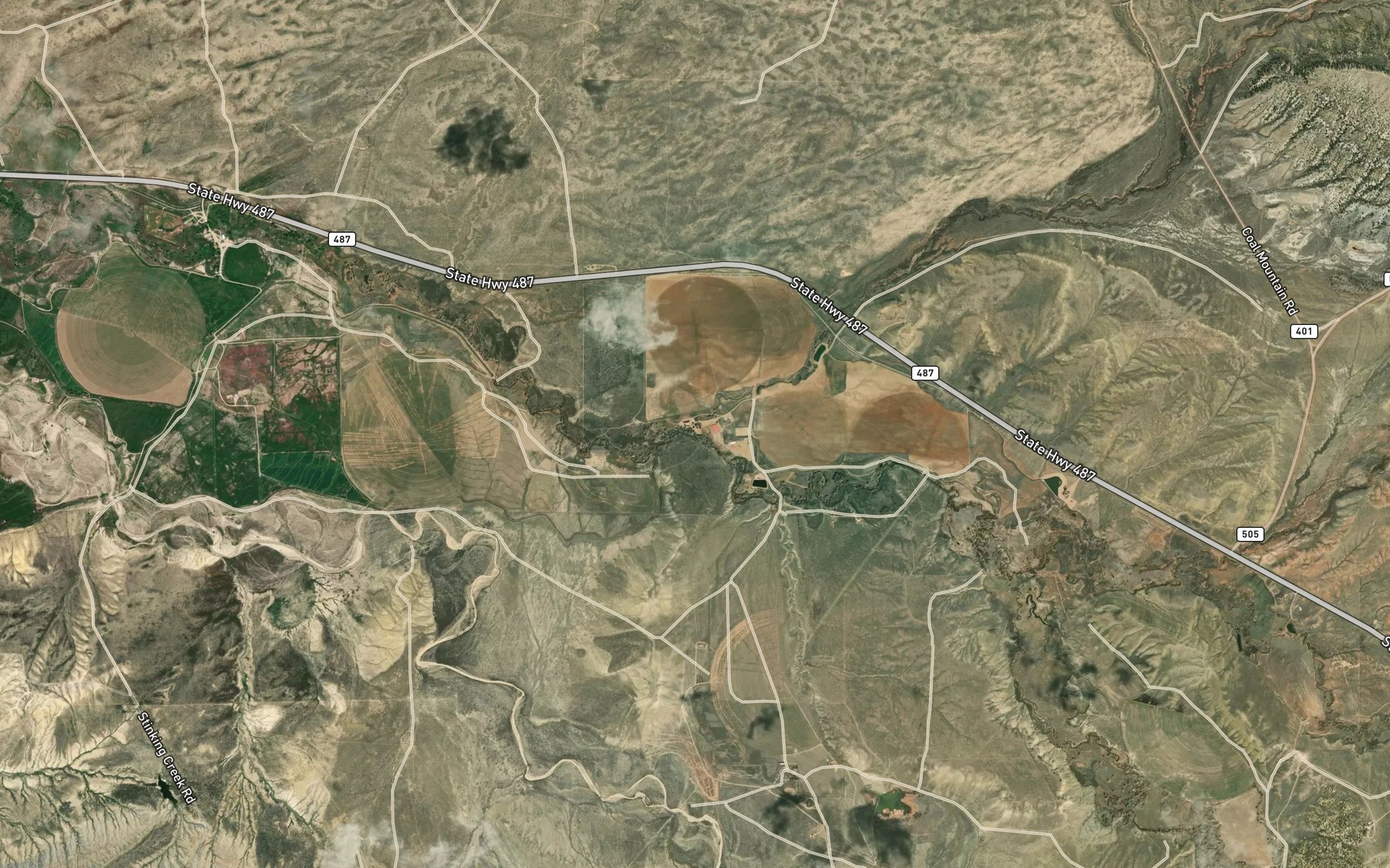 Satellite map of the Little Red Creek