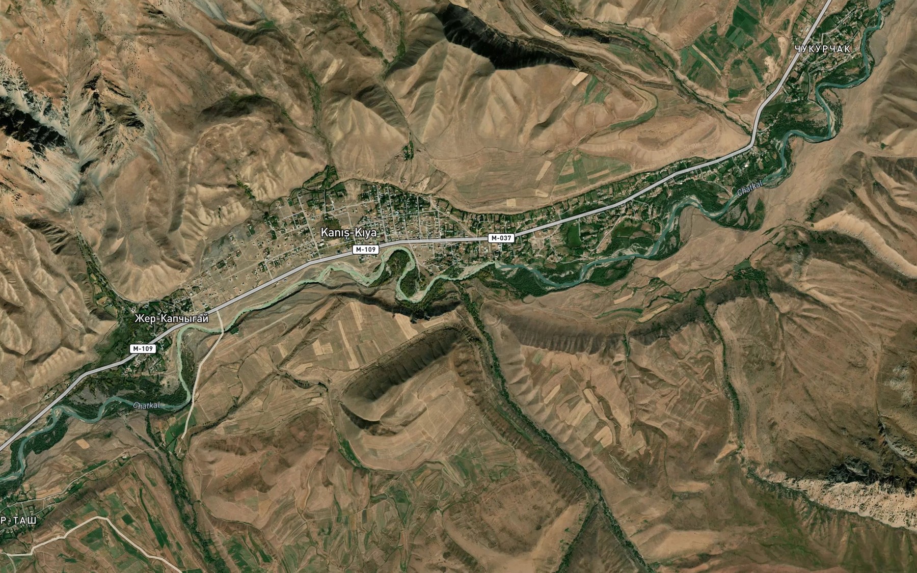 Satellite map of the Kanysh-Kyya-Say