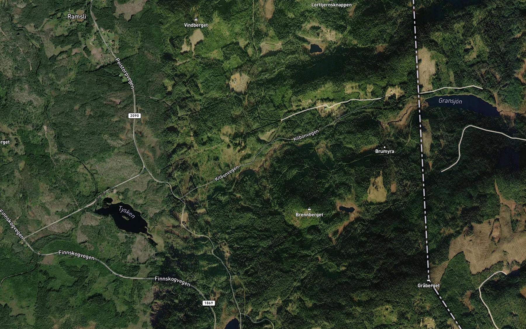 Satellite map of the Gransjobekken