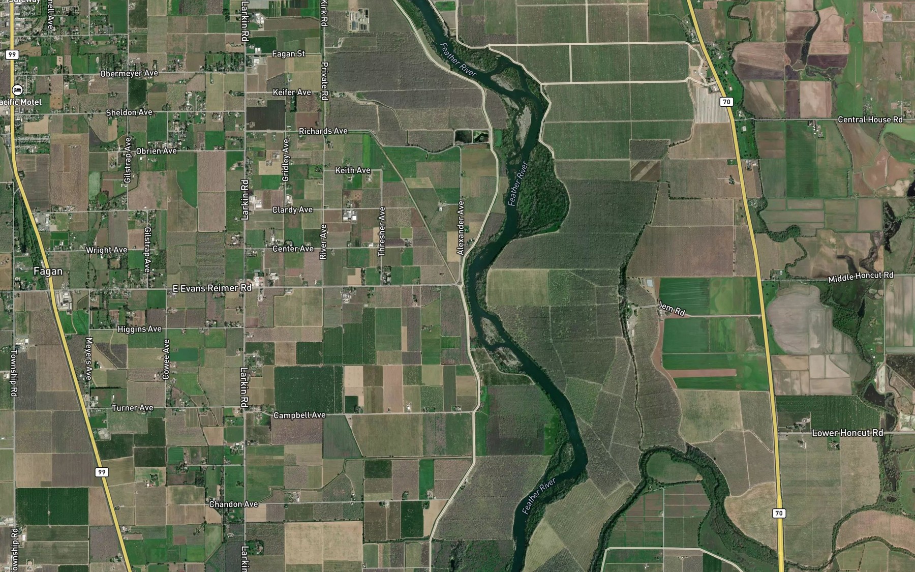 Satellite map of the Cox Spillway