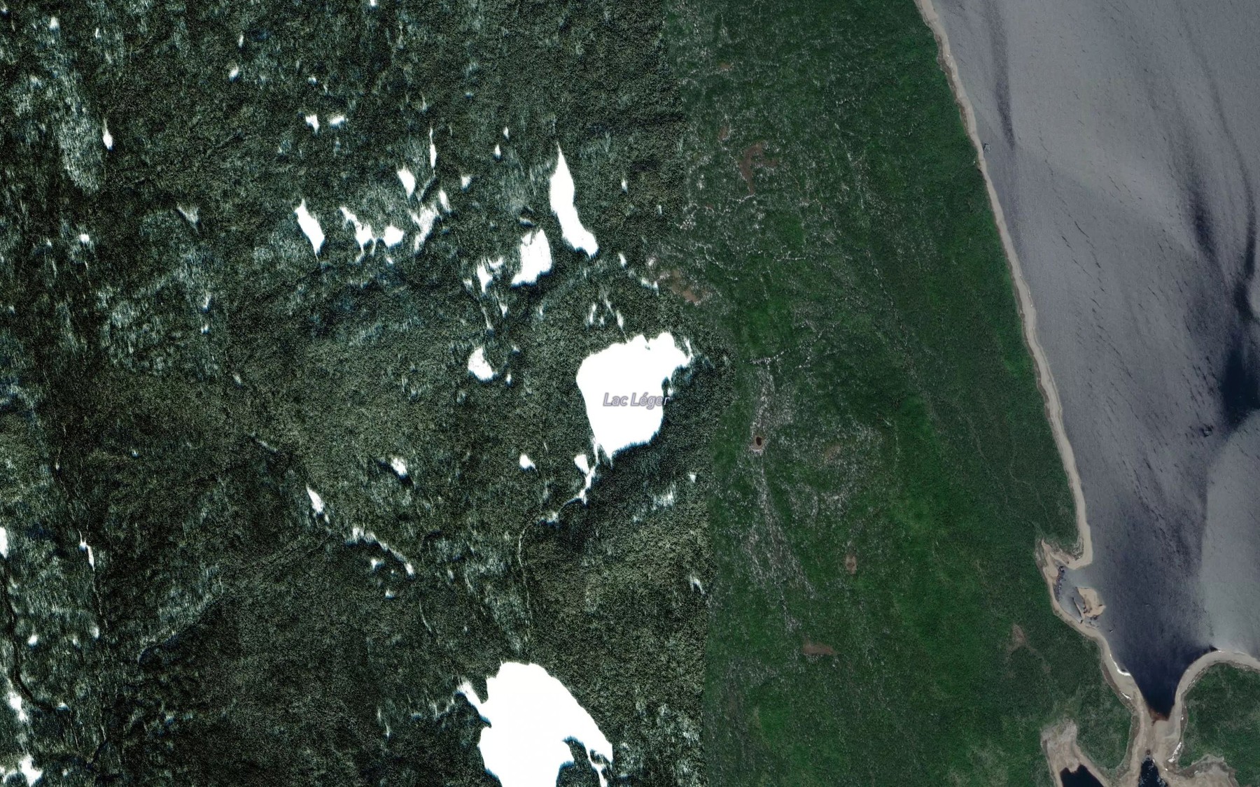 Satellite map of the Lac Lourd