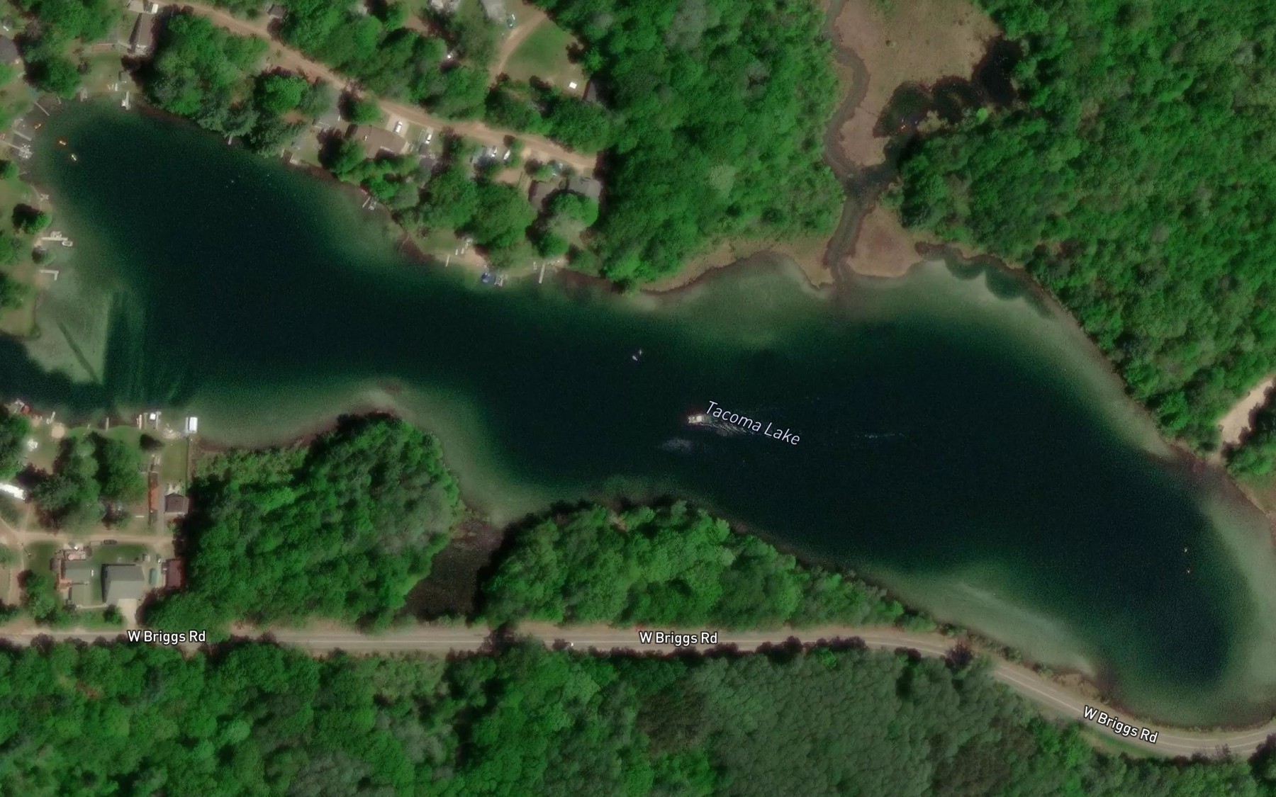 Satellite map of the Tacoma Lake