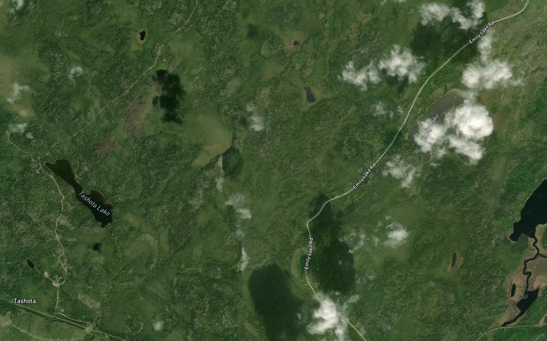 Satellite map of the Emily Creek