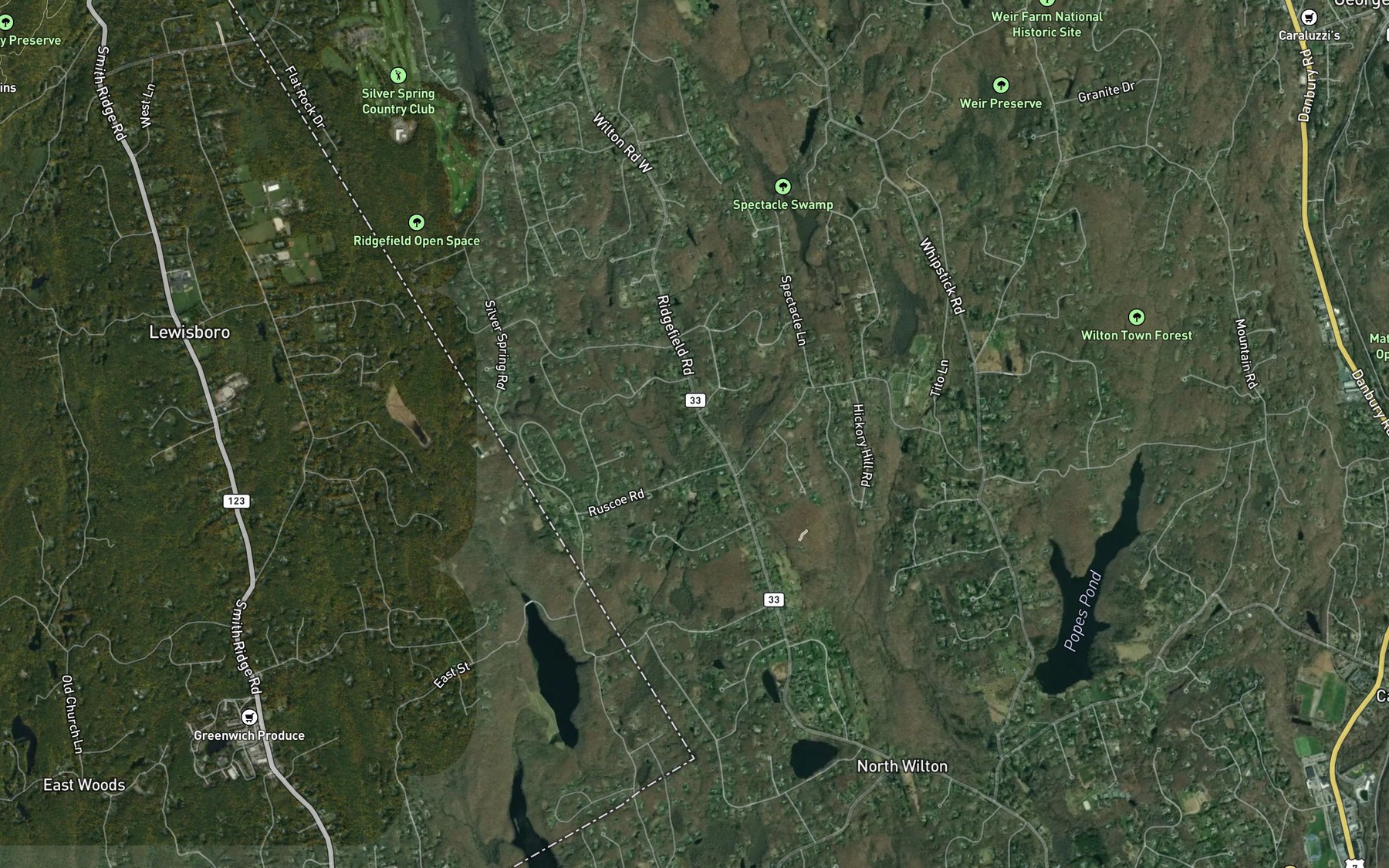 Satellite map of the Sheffield Pond