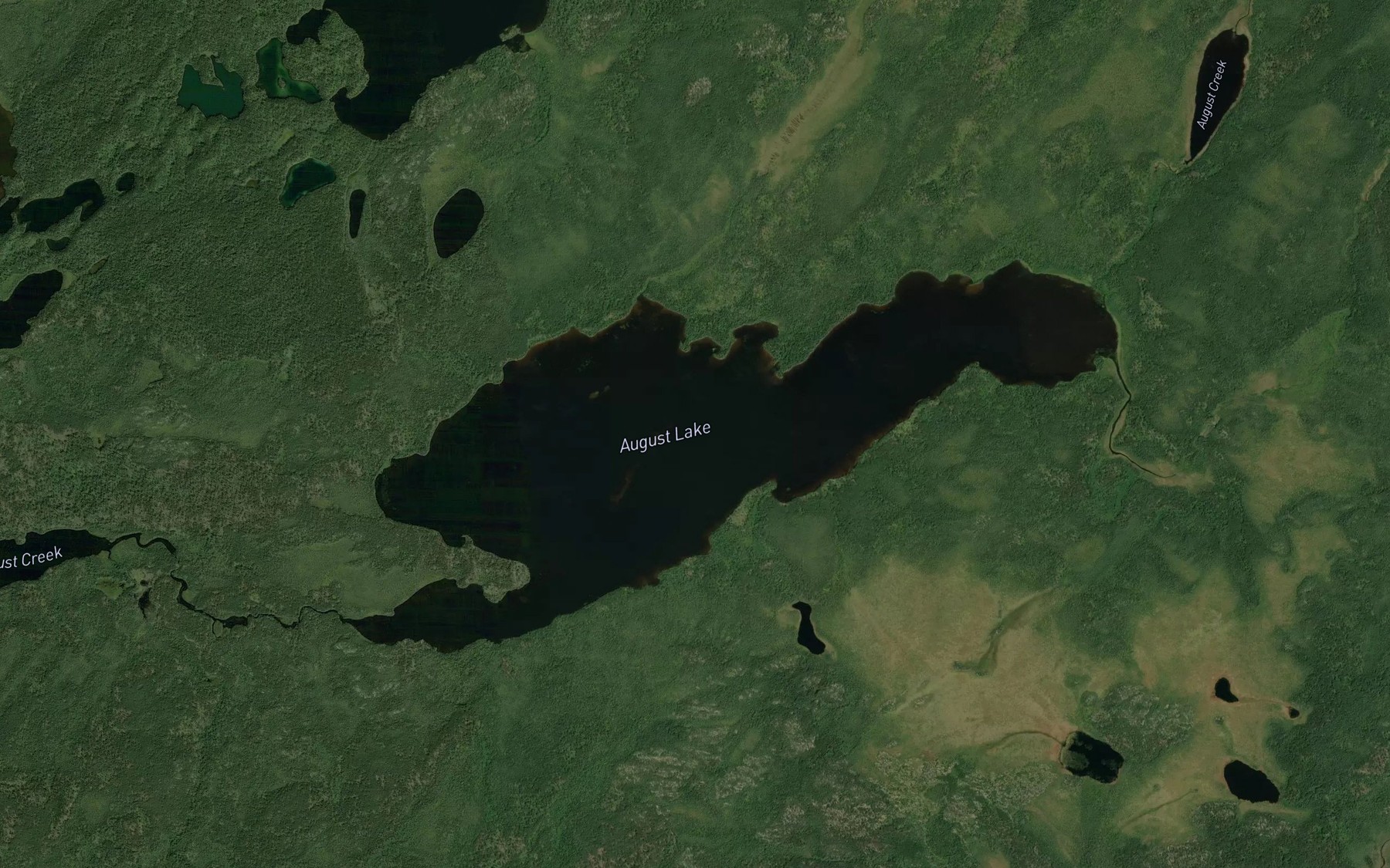 Satellite map of the August Lake