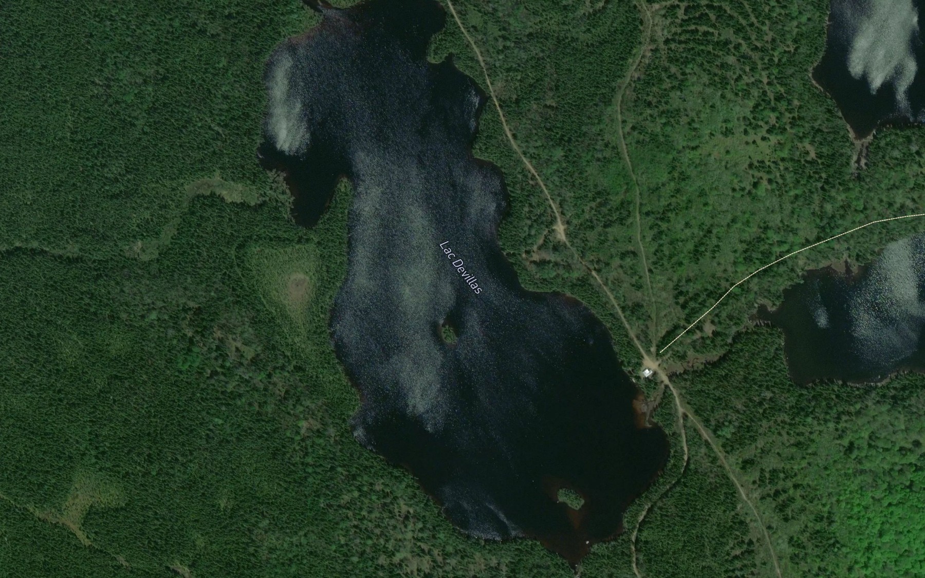 Satellite map of the Lac des Iles