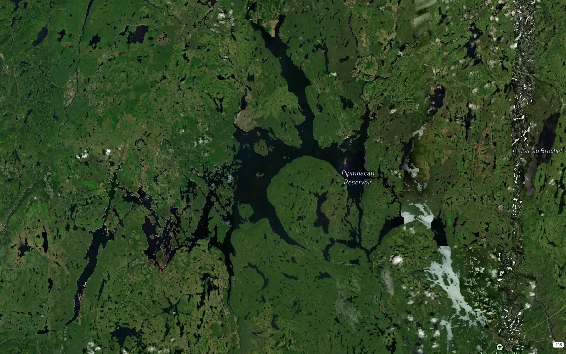 Satellite map of the Riviere Pipmuacan