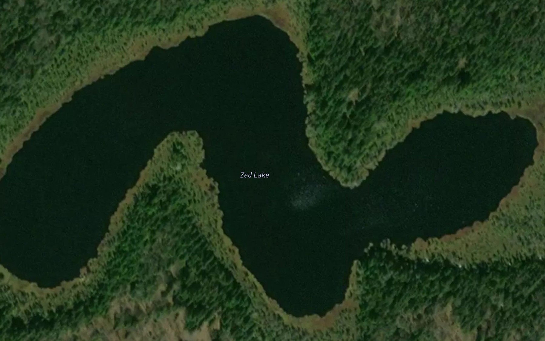 Satellite map of the Zed Lake