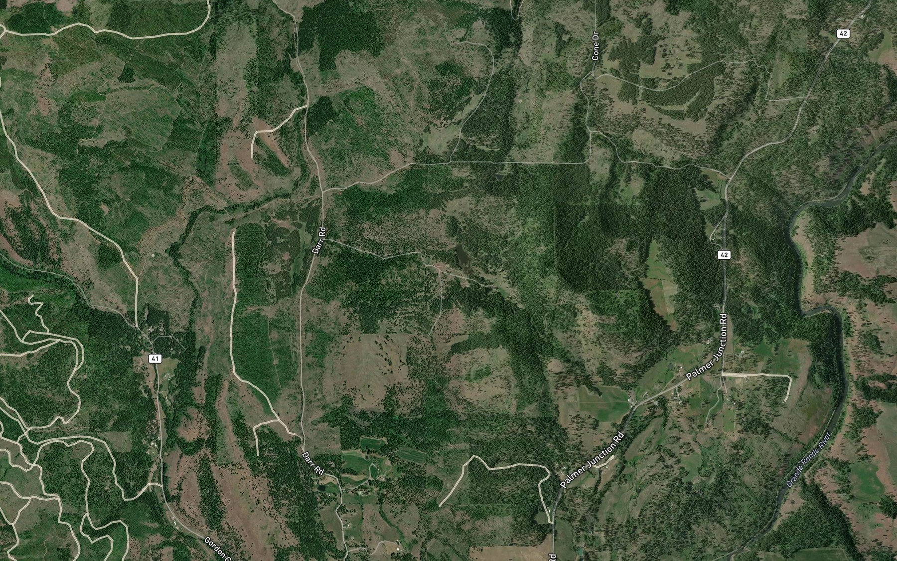 Satellite map of the Darrs Spring