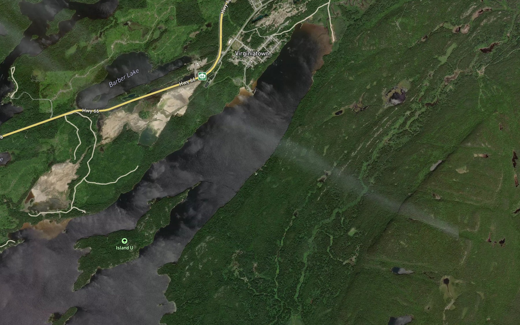 Satellite map of the Northeast Arm