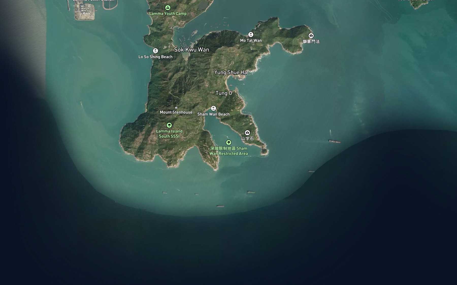 Satellite map of the Sham Wan