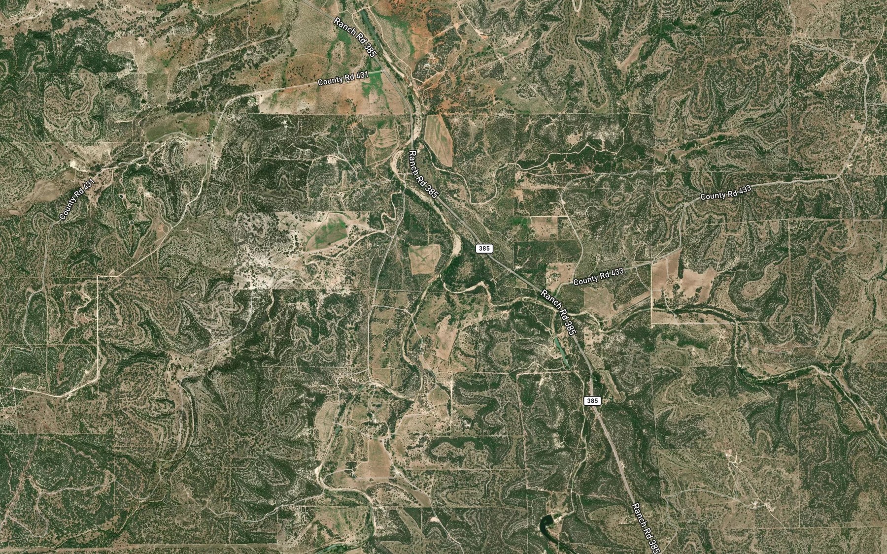 Satellite map of the Falls Prong