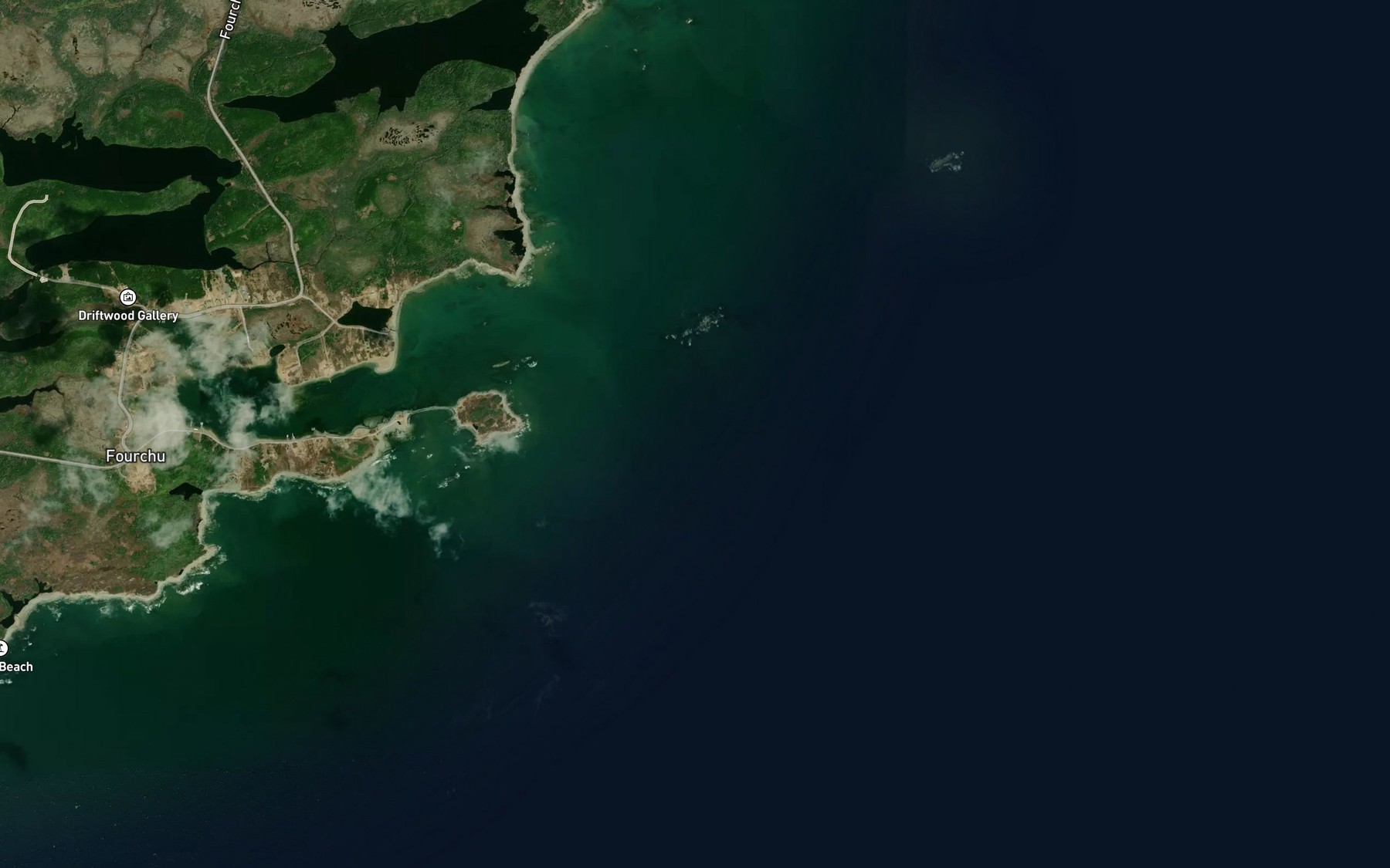 Satellite map of the False Passage